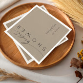 Modern Coffee Beige Bridal Shower Serviette