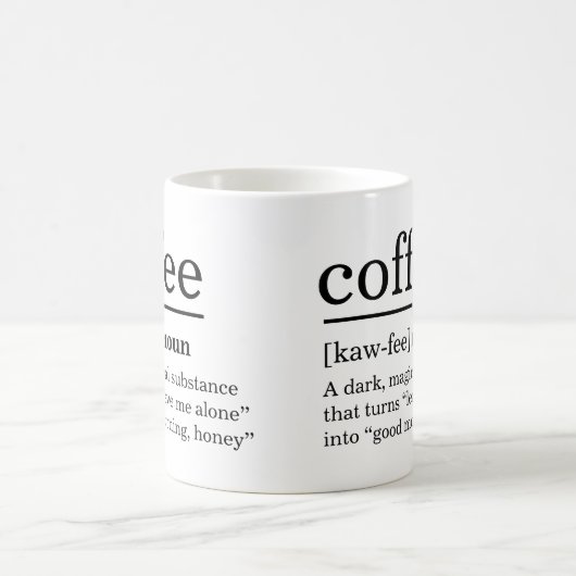 Modern Coffee Definition Funny Sprichwort Kaffeetasse (Mittel)