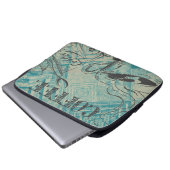 Modern Coffee Lovers Cafe Art Sketch Blue Laptopschutzhülle (Vorne Knopf)