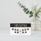 Modern Coffee Loyalty Cards Werbematerial Gold Bla Visitenkarte (Stehend Vorderseite)