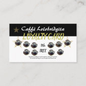 Modern Coffee Loyalty Cards Werbematerial Gold Bla Visitenkarte (Vorderseite)