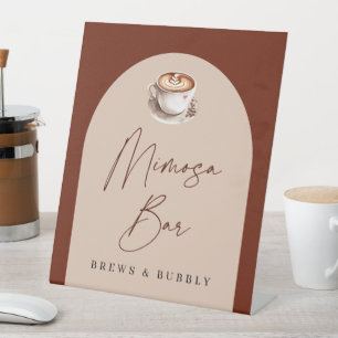 Modern Coffee Mimosa Bar Brautparty Sockelschild