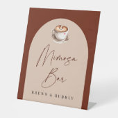 Modern Coffee Mimosa Bar Brautparty Sockelschild (Vorderseite)