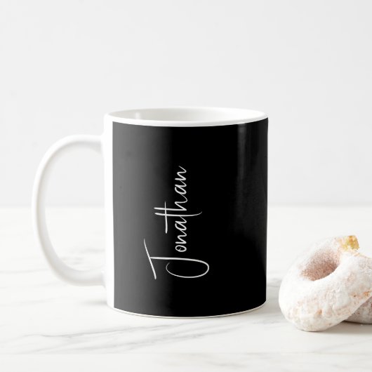 Modern Coffee Mugs Script Name Elegant Template Kaffeetasse (Mit Donut)