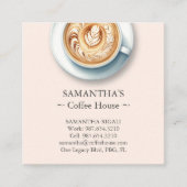 Modern Coffee Shop Beruflich Visitenkarten Quadratische Visitenkarte (Vorderseite)