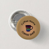 Modern Coffee Shop Café Tee Bar Custom Barista Button (Vorne & Hinten)