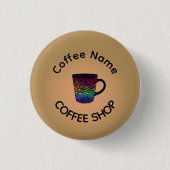 Modern Coffee Shop Café Tee Bar Custom Barista Button (Vorderseite)