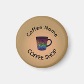 Modern Coffee Shop Café Tee Bar Custom Barista Magnet (Vorne)