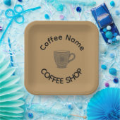 Modern Coffee Shop Café Tee Bar Custom Barista Pappteller (Party)