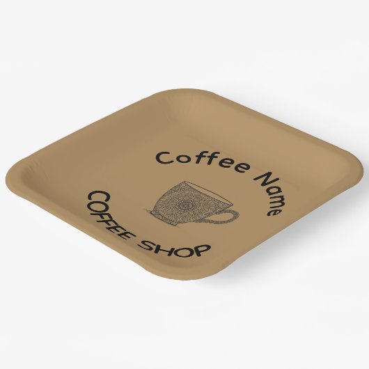 Modern Coffee Shop Café Tee Bar Custom Barista Pappteller (Gewinkelt)