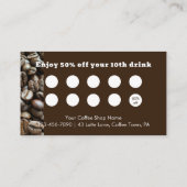 Modern Coffee Shop Discount Reward Customer Treuekarte (Rückseite)