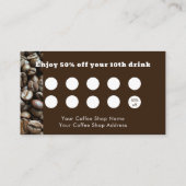 Modern Coffee Shop Discount Reward Customer Treuekarte (Rückseite)