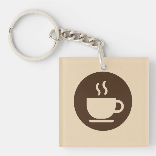 ☕ Modern Coffee Shop Loyalty & Business Card Schlüsselanhänger (Vorderseite)