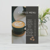 Modern Coffee Shop Menu Card Template Menükarte (Stehend Vorderseite)