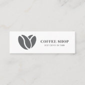 Modern Coffee Shop Schwarz Beruflich Mini Visitenkarte (Vorderseite)