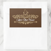 Modern Coffee Shop Willkommen Persönlicher Name Rechteckiger Aufkleber (Tasche)