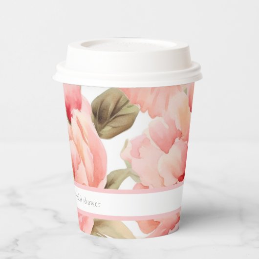 Modern Cogingcore Blush Peony Pappbecher (Links)