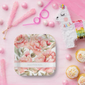 Modern Cogingcore Blush Peony Pappteller (Party)