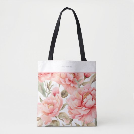 Modern Cogingcore Blush Peony Tasche (Vorderseite)
