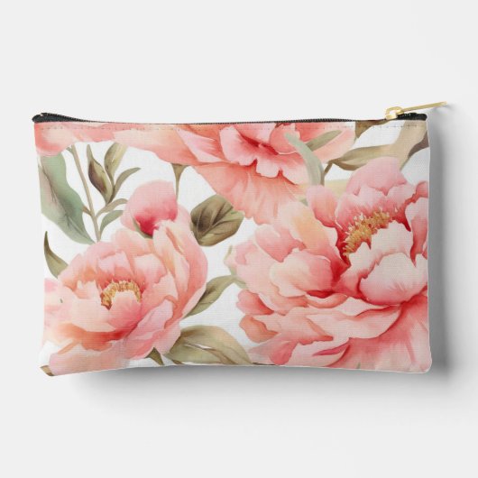 Modern Cogingcore Blush Peony Zubehörtasche (Rückseite)