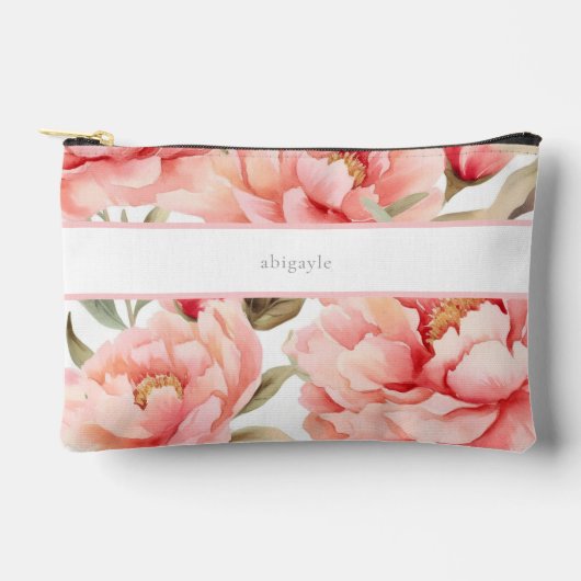 Modern Cogingcore Blush Peony Zubehörtasche (Vorderseite)