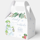 Modern Cold Outside Floral Snowman Baby Shower Geschenkschachtel (Vorderseite)