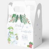 Modern Cold Outside Floral Snowman Baby Shower Geschenkschachtel (Offen)
