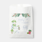 Modern Cold Outside Floral Snowman Baby Shower Geschenktütchen (Vorderseite)