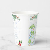 Modern Cold Outside Floral Snowman Baby Shower  Pappbecher (Rechts)