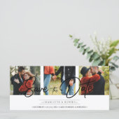 Modern Collage 3 Custom Photos Engagement Couple (Stehend Vorderseite)