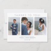 Modern Collage 3 Photos Wedding Minimalist Script (Vorderseite)