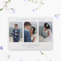 Modern Collage 3 Photos Wedding Minimalist Script