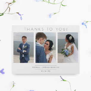 Modern Collage 3 Photos Wedding Minimalist Script