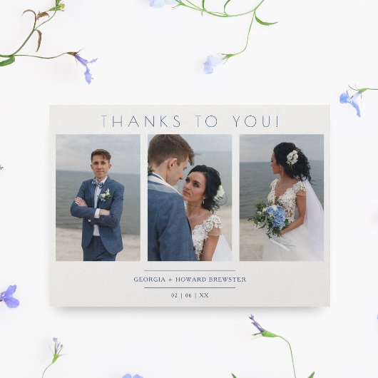 Modern Collage 3 Photos Wedding Minimalist Script