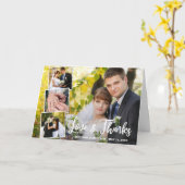 Modern Collage 4 Foto Wedding Vielen Dank Karte (Gelbe Blume)