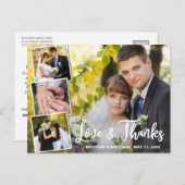 Modern Collage 4 Foto Wedding Vielen Dank Postkarte (Vorne/Hinten)