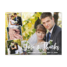 Modern Collage 4 Foto Wedding Vielen Dank