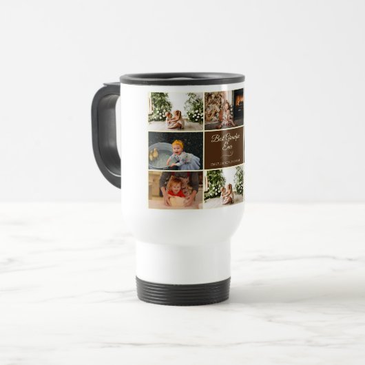 Modern Collage Best Opa Ever Foto Reisebecher (Vorderseite Links)