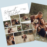 Modern Collage Christmas 8 Foto glücklich Feiertagskarte<br><div class="desc">Modern Collage Weihnachten 8 Foto Happiest Holiday Card. Diese trendige Karte enthält eine Foto-Collage von 9 Fotos der Familie auf der Vorderseite mit benutzerdefiniertem Text und Hintergrund.</div>