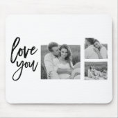 Modern Collage Couple Foto & Liebe Ihr Schönheitsg Mousepad (Vorne)