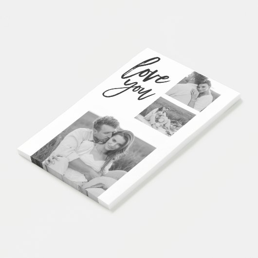 Modern Collage Couple Foto & Liebe Ihr Schönheitsg Post-it Klebezettel (angewinkelt)