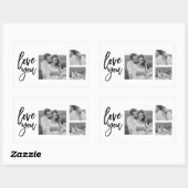 Modern Collage Couple Foto & Liebe Ihr Schönheitsg Rechteckiger Aufkleber (Blatt)