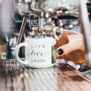 Modern Collage Couple Foto & Live Liebe Laugh Gesc Espressotasse