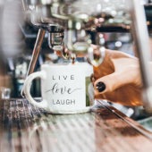 Modern Collage Couple Foto & Live Liebe Laugh Gesc Espressotasse