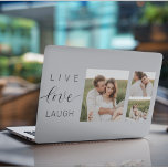 Modern Collage Couple Foto & Live Liebe Laugh Gesc HP Laptop-Aufkleber<br><div class="desc">Modern Collage Couple Foto & Live Liebe Laugh Geschenk</div>