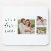 Modern Collage Couple Foto & Live Liebe Laugh Gesc Mousepad (Vorne)