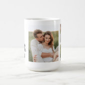 Modern Collage Couple Foto & Romantic Liebe Quote Kaffeetasse (Mittel)