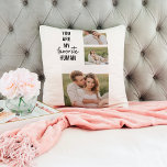 Modern Collage Couple Foto & Romantic Liebe Quote Kissen<br><div class="desc">Modern Collage Couple Foto & Romantic Liebe Quote</div>