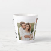 Modern Collage Couple Foto & Romantic Liebe Quote Milchtasse (Vorderseite)