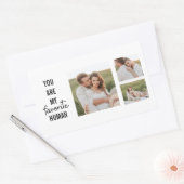 Modern Collage Couple Foto & Romantic Liebe Quote Rechteckiger Aufkleber (Umschlag)